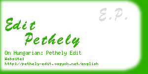 edit pethely business card